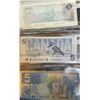 Image 4 : Lot Of Canadian Bills 1 Dollar Bill + (5) Five Dollar Bills