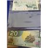 Image 4 : Lot Of (4) 20 Dollar Canadian Bills 1954 (Devils Face), 1979, 1991, 2004