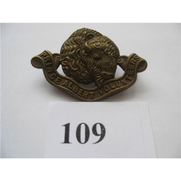 PRINCE ALBERT VOLUNTEERS CAP BADGE - BUFFALO - Scarce Badge
