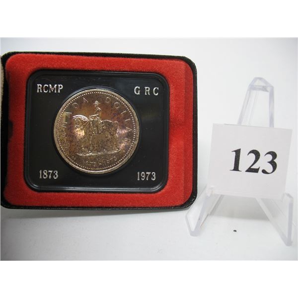 1973 CANADIAN CASED SILVER DOLLAR - R.C.M.P. Centennial