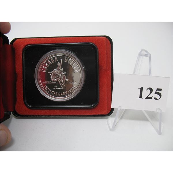 1975 CANADIAN CASED SILVER DOLLAR -  Calgary Centennial