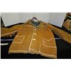 Image 1 : Vintage Buckskin Fringed Jacket, Lined, Approx. Men's M/Womens L