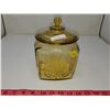 Image 1 : Federal glass madrid amber biscuit jar (no chips or cracks)