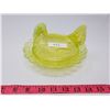 Image 1 : rare vaseline glass hen on nest (no chips or cracks) glows under black light