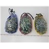 Image 1 : Lot of 3 marble bags, Kids Biz, red, yellow, and blue