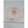 Image 2 : Pink depression glass candy dish, Windsor pattern, and pink dainty server
