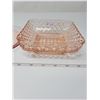 Image 3 : Pink depression glass candy dish, Windsor pattern, and pink dainty server