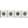 Image 1 : 1943, 1944, 1945, 1948 Canadian Silver Twenty-five cent Coins