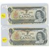 Image 1 : 2 1973 Canadian 1 Dollar Bills