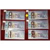 Image 2 : 6 X 2017 Canadian 10 Dollar Bills
