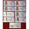 Image 1 : 9 X 2017 Canadian 10 Dollar Bills in sequence 7023-7032