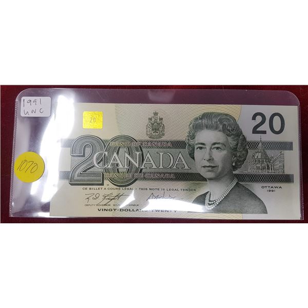 1991 Canadian 20 Dollar Bill