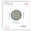 Image 1 : 1953 Canadian Elizabeth II Laureate Dime