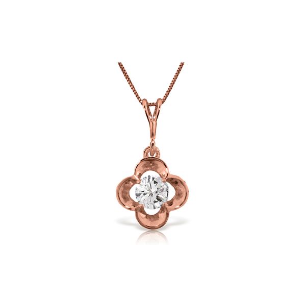 Genuine 0.50 ctw Diamond Anniversary Necklace 14KT Rose Gold - REF-143T9A