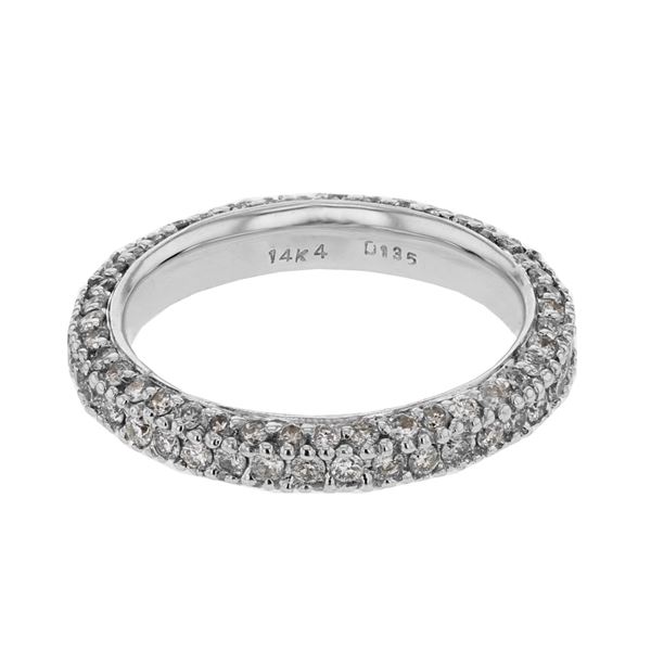 Natural 1.35 CTW Diamond Band Ring W=2.5MM 14K Gold - REF-99H9W