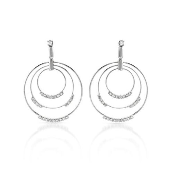 Natural 0.77 CTW Diamond Earrings 14K White Gold - REF-124H2W