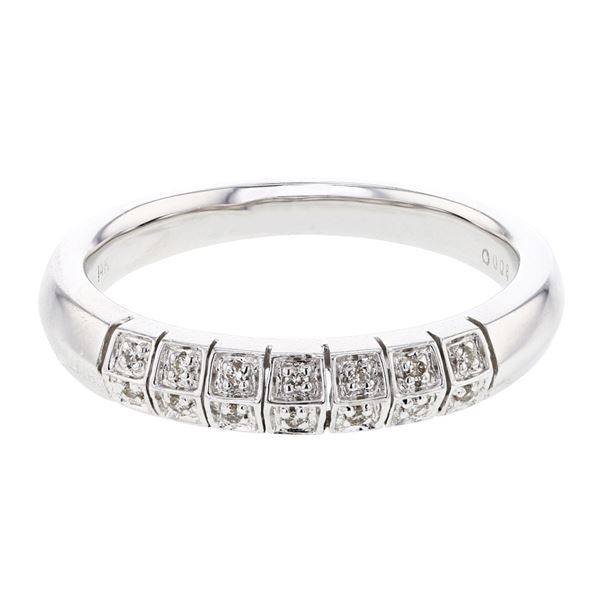 Natural 0.08 CTW Diamond Band Ring 14K White Gold - REF-43M2F