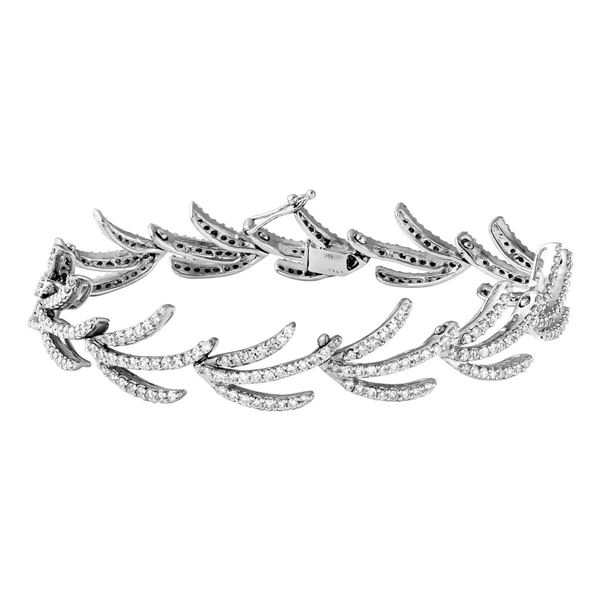 Natural 3.32 CTW Diamond Bracelet 14K White Gold - REF-287M3F