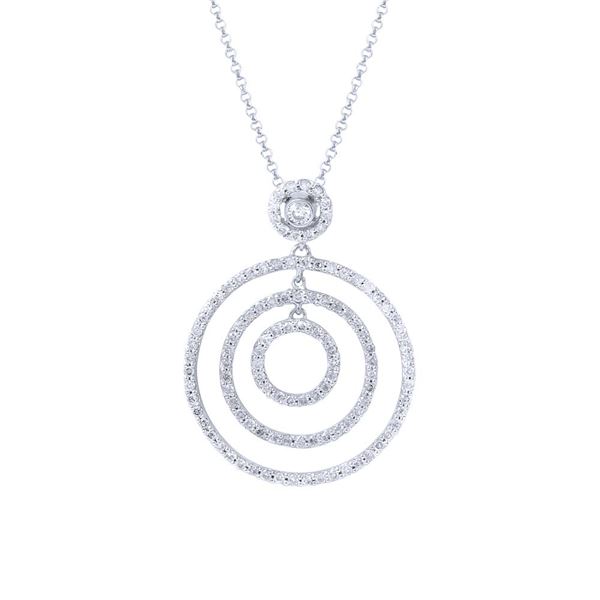 Natural 0.83 CTW Diamond Necklace 14K White Gold - REF-89R3K
