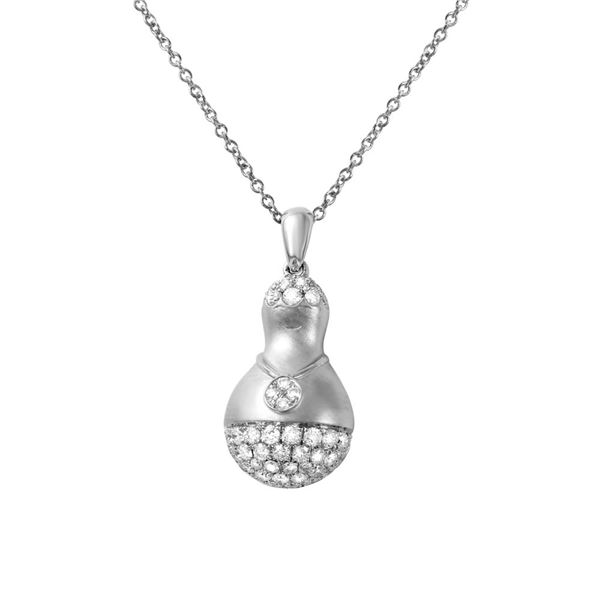 Natural 0.42 CTW Diamond Necklace 14K White Gold - REF-79M2F