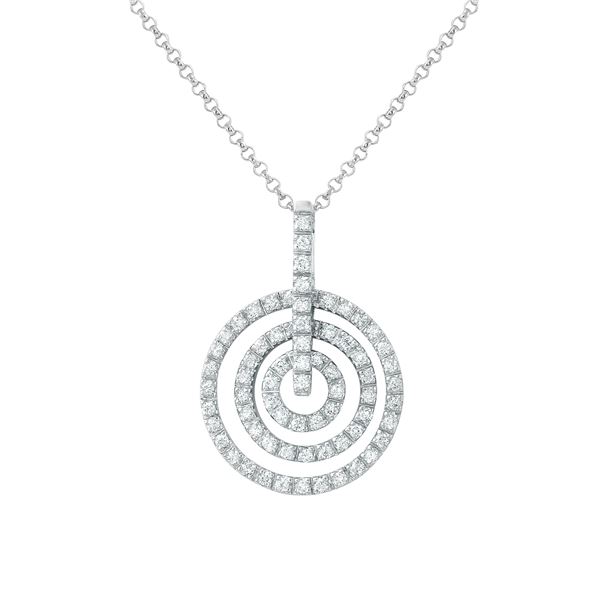 Natural 0.62 CTW Diamond Necklace 14K White Gold - REF-88X2T