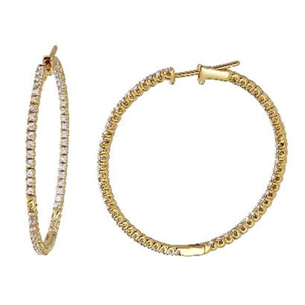 Natural 1.30 CTW Diamond Earrings 14K Yellow Gold - REF-167R4K