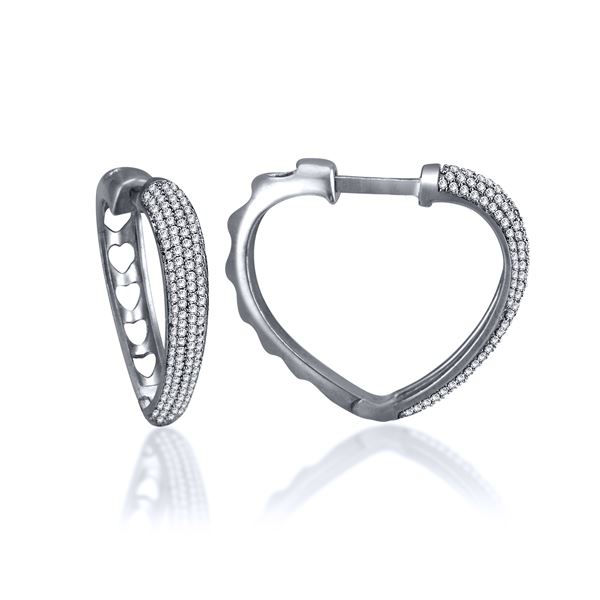 Natural 0.80 CTW Diamond Earrings W=2MM 14K Gold - REF-92R7K