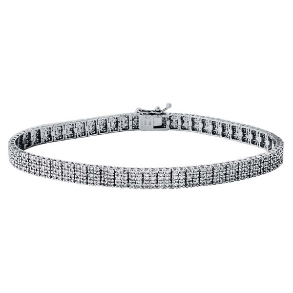 Natural 17.89 CTW Baguette & Bracelet 18K White Gold - REF-2319K3R