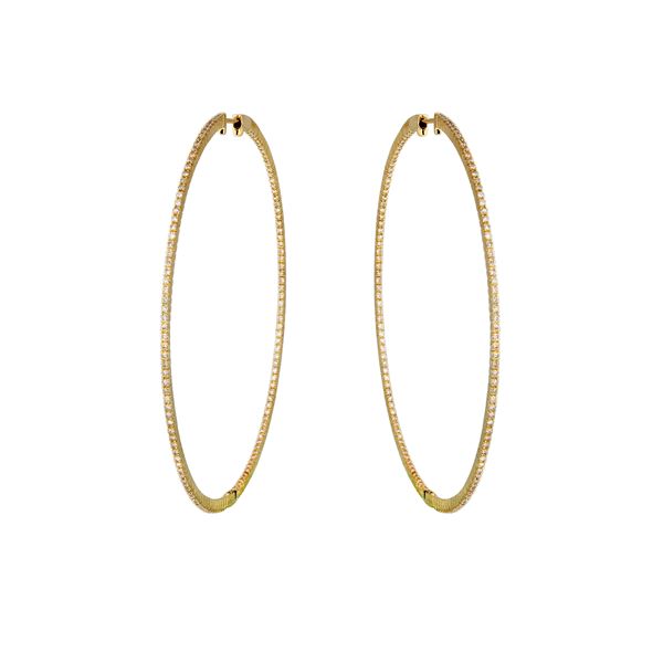 Natural 1.58 CTW Diamond Earrings 14K Yellow Gold - REF-170R3K