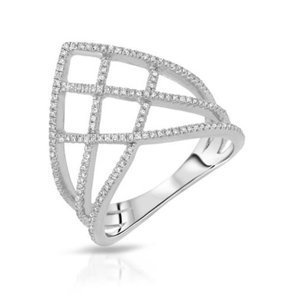 Natural 0.23 CTW Diamond Ring 14K White Gold - REF-49X5T