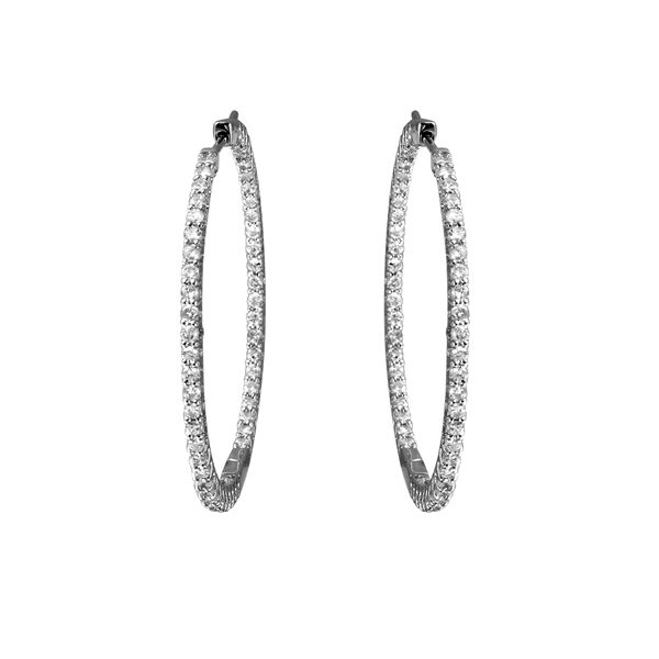 Natural 1.78 CTW Diamond Earrings 14K White Gold - REF-152X3T