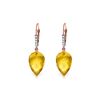 Image 1 : Genuine 19.15 ctw Citrine & Diamond Earrings 14KT Rose Gold - REF-49H2X