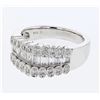 Image 1 : Natural 0.92 CTW Diamond & Baguette Ring 14K White Gold - REF-153M9F