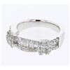 Image 1 : Natural 1.03 CTW Diamond & Baguette Ring 18K White Gold - REF-173X7T