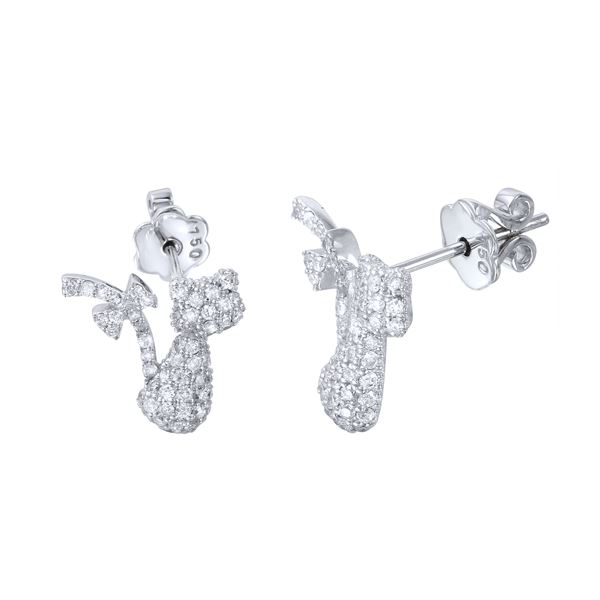 Natural 0.79 CTW Diamond Earrings 18K White Gold - REF-111K6R