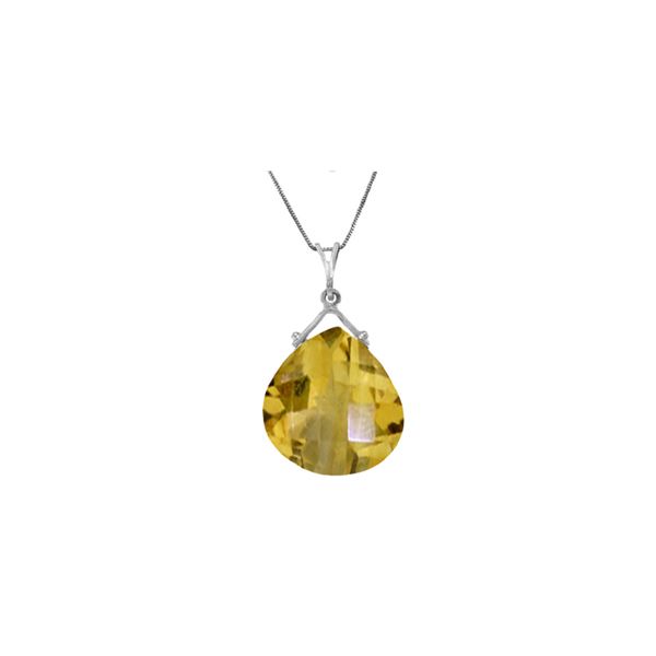 Genuine 8.5 ctw Citrine Necklace 14KT White Gold - REF-26N9R