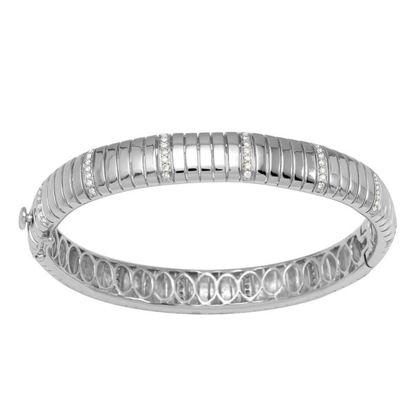 Natural 0.84 CTW Diamond Bangle 14K White Gold - REF-237N6Y