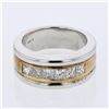 Image 1 : Natural 1.08 CTW Princess Diamond Band Ring W=8MM 14K Gold - REF-251F3M