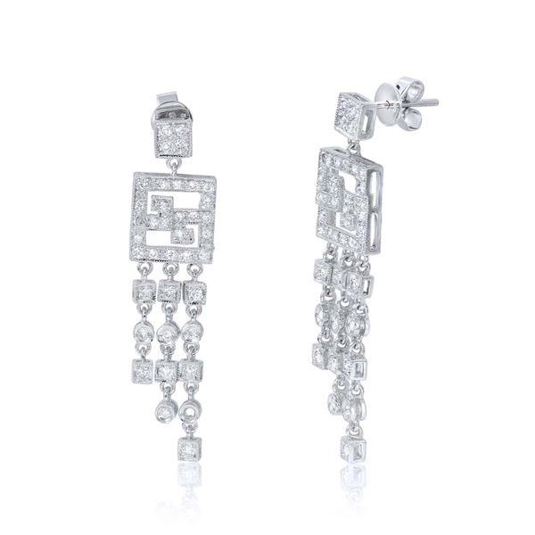 Natural 0.91 CTW Diamond Earrings 14K White Gold - REF-99K2R