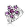 Image 1 : Natural 1.61 CTW Ruby & Diamond Ring 14K White Gold - REF-108W9H