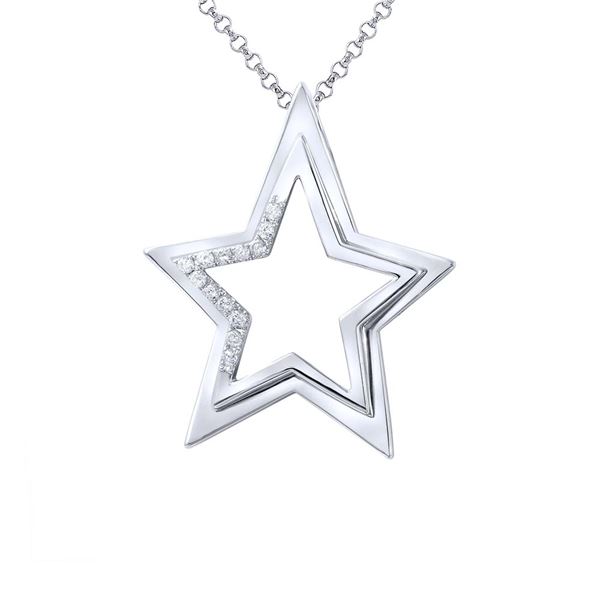 Natural 0.23 CTW Diamond Necklace 14K White Gold - REF-76W5H