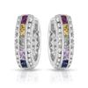 Image 1 : Natural 2.89 CTW Multi-Sapphire & Diamond Earrings 14K White Gold - REF-118K8R