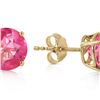 Image 1 : Genuine 3.1 ctw Pink Topaz Earrings 14KT Yellow Gold - REF-25W3Y
