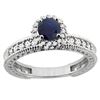 Image 1 : 0.95 CTW Blue Sapphire & Diamond Ring 14K White Gold - REF-76F5N