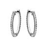 Image 3 : 0.54 CTW White Round Diamond Hoop  Earring 14K White Gold - REF-90A9V