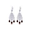 Image 1 : Genuine 3.75 ctw Garnet Earrings 14KT White Gold - REF-58K3V