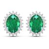 Image 2 : Natural 2.46 CTW Zambian Emerald & Diamond Earrings 14K White Gold - REF-49M3T