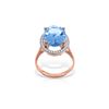 Image 1 : Genuine 7.58 ctw Blue Topaz & Diamond Ring 14KT Rose Gold - REF-85P2H