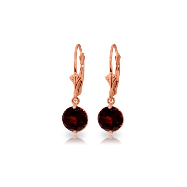 Genuine 3.1 ctw Garnet Earrings 14KT Rose Gold - REF-34F3Z
