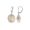 Image 1 : Genuine 34 ctw Rose Quartz Earrings 14KT White Gold - REF-58Z2N